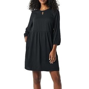 Old Navy Womens Black Keyhole Peasant Dress